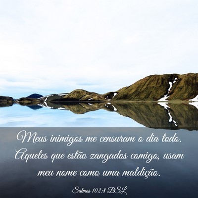 Picture 03 - Salmos 102:8 BSL - Meus inimigos me censuram o dia todo. Aqueles que - Bible Verse Picture