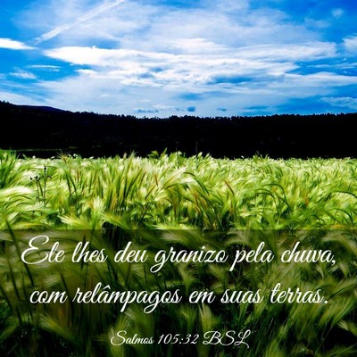 Picture 03 - Salmos 105:32 BSL - Ele lhes deu granizo pela chuva, com relâmpagos - Bible Verse Picture