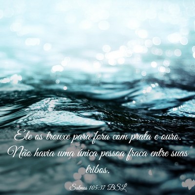 Picture 03 - Salmos 105:37 BSL - Ele os trouxe para fora com prata e ouro. Não - Bible Verse Picture