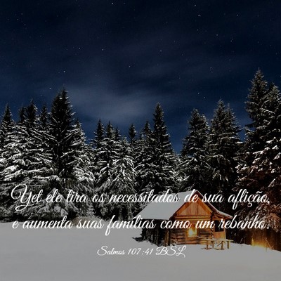 Picture 03 - Salmos 107:41 BSL - Yet ele tira os necessitados de sua aflição, e - Bible Verse Picture