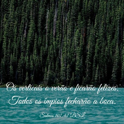 Picture 03 - Salmos 107:42 BSL - Os verticais o verão e ficarão felizes. Todos - Bible Verse Picture