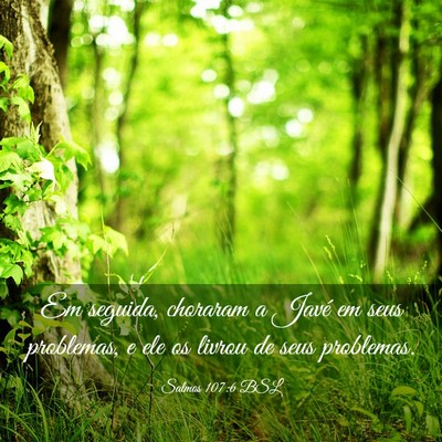 Picture 03 - Salmos 107:6 BSL - Em seguida, choraram a Javé em seus problemas, e - Bible Verse Picture