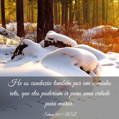 Picture 03 - Salmos 107:7 BSL - He os conduziu também por um caminho reto, que - Bible Verse Picture