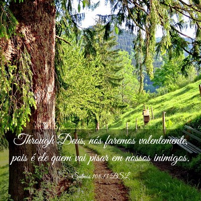 Picture 03 - Salmos 108:13 BSL - Through Deus, nós faremos valentemente, pois é - Bible Verse Picture