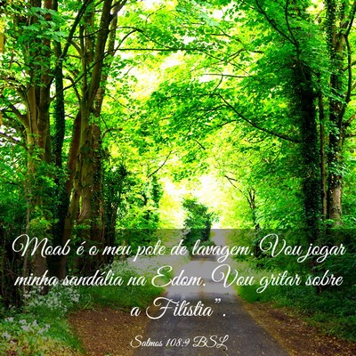 Picture 03 - Salmos 108:9 BSL - Moab é o meu pote de lavagem. Vou jogar minha - Bible Verse Picture