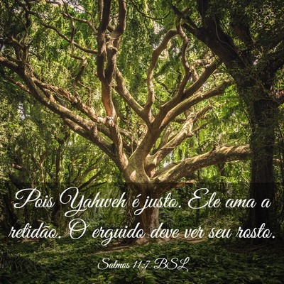 Picture 03 - Salmos 11:7 BSL - Pois Yahweh é justo. Ele ama a retidão. O - Bible Verse Picture