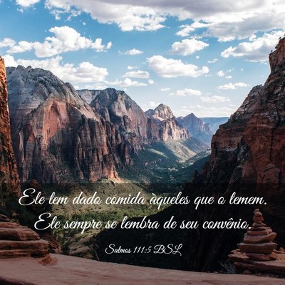 Picture 03 - Salmos 111:5 BSL - Ele tem dado comida àqueles que o temem. Ele - Bible Verse Picture