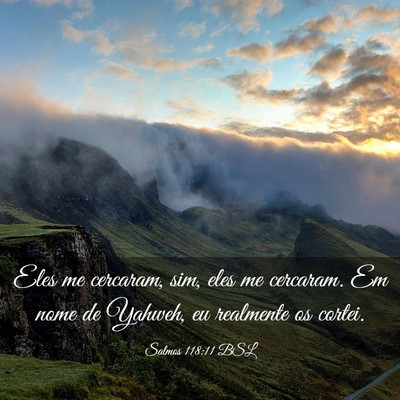 Picture 03 - Salmos 118:11 BSL - Eles me cercaram, sim, eles me cercaram. Em nome - Bible Verse Picture