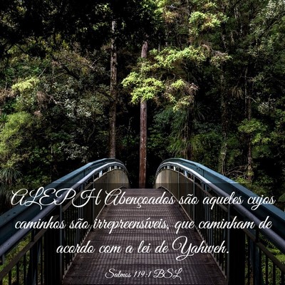 Picture 03 - Salmos 119:1 BSL - ALEPH Abençoados são aqueles cujos caminhos - Bible Verse Picture