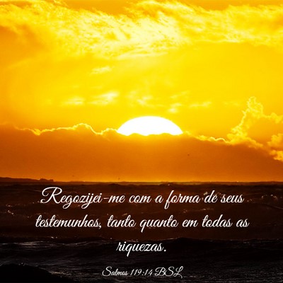 Picture 03 - Salmos 119:14 BSL - Regozijei-me com a forma de seus testemunhos, - Bible Verse Picture