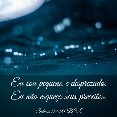 Picture 03 - Salmos 119:141 BSL - Eu sou pequeno e desprezado. Eu não esqueço - Bible Verse Picture