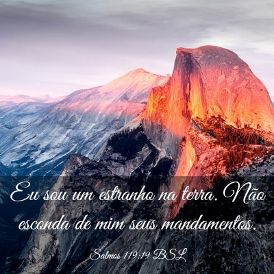 Picture 03 - Salmos 119:19 BSL - Eu sou um estranho na terra. Não esconda de mim - Bible Verse Picture