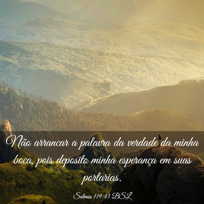 Picture 03 - Salmos 119:43 BSL - Não arrancar a palavra da verdade da minha boca, - Bible Verse Picture
