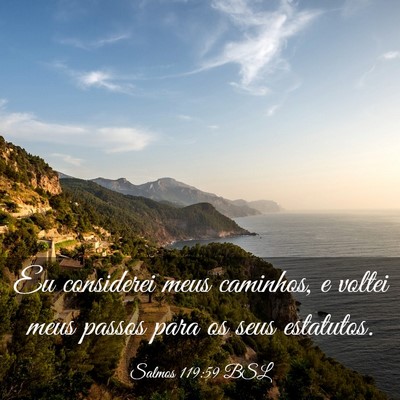 Picture 03 - Salmos 119:59 BSL - Eu considerei meus caminhos, e voltei meus passos - Bible Verse Picture