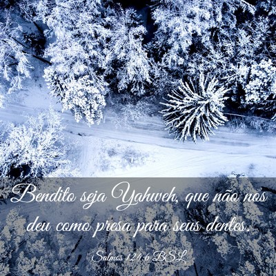 Picture 03 - Salmos 124:6 BSL - Bendito seja Yahweh, que não nos deu como presa - Bible Verse Picture