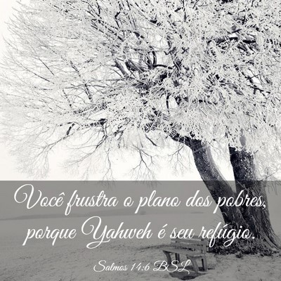 Picture 03 - Salmos 14:6 BSL - Você frustra o plano dos pobres, porque Yahweh - Bible Verse Picture