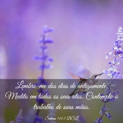 Picture 03 - Salmos 143:5 BSL - Lembro-me dos dias de antigamente. Medito em - Bible Verse Picture