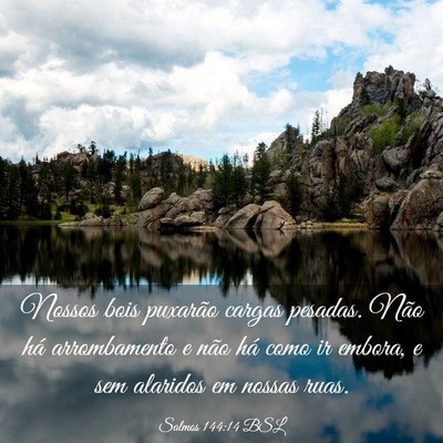 Picture 03 - Salmos 144:14 BSL - Nossos bois puxarão cargas pesadas. Não há - Bible Verse Picture