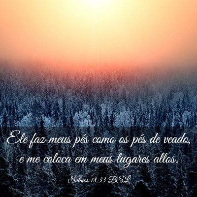 Picture 03 - Salmos 18:33 BSL - Ele faz meus pés como os pés de veado, e me - Bible Verse Picture