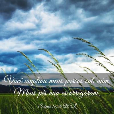 Picture 03 - Salmos 18:36 BSL - Você ampliou meus passos sob mim, Meus pés não - Bible Verse Picture