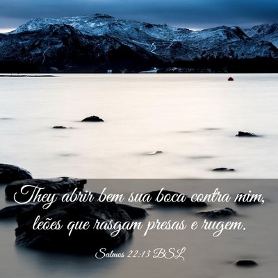 Picture 03 - Salmos 22:13 BSL - They abrir bem sua boca contra mim, leões que - Bible Verse Picture