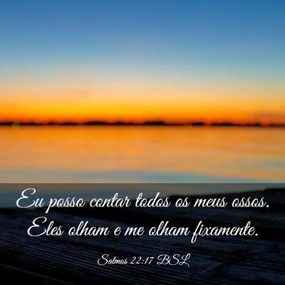Picture 03 - Salmos 22:17 BSL - Eu posso contar todos os meus ossos. Eles olham e - Bible Verse Picture