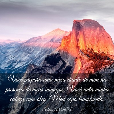 Picture 03 - Salmos 23:5 BSL - Você prepara uma mesa diante de mim na presença - Bible Verse Picture