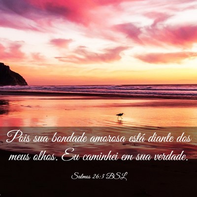 Picture 03 - Salmos 26:3 BSL - Pois sua bondade amorosa está diante dos meus - Bible Verse Picture