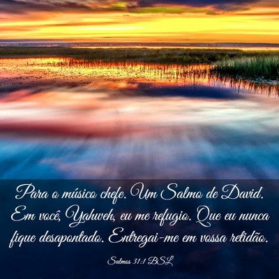 Picture 03 - Salmos 31:1 BSL - Para o músico chefe. Um Salmo de David. Em - Bible Verse Picture
