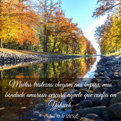 Picture 03 - Salmos 32:10 BSL - Muitas tristezas chegam aos ímpios, mas bondade - Bible Verse Picture