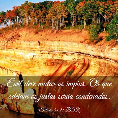Picture 03 - Salmos 34:21 BSL - Evil deve matar os ímpios. Os que odeiam os - Bible Verse Picture