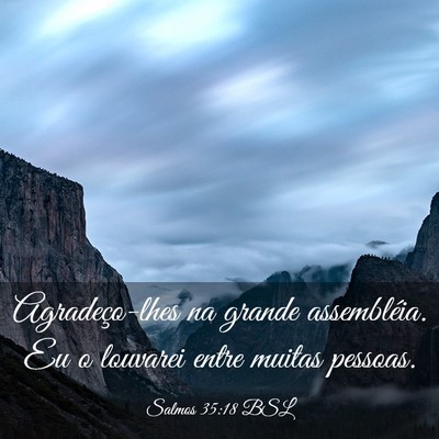 Picture 03 - Salmos 35:18 BSL - Agradeço-lhes na grande assembléia. Eu o - Bible Verse Picture