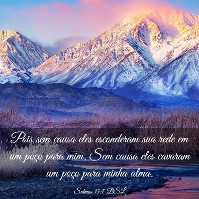 Picture 03 - Salmos 35:7 BSL - Pois sem causa eles esconderam sua rede em um - Bible Verse Picture