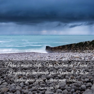 Picture 03 - Salmos 40:1 BSL - Para o músico chefe. Um Salmo de David. I - Bible Verse Picture