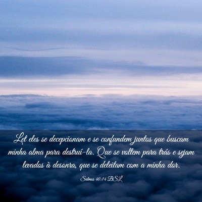Picture 03 - Salmos 40:14 BSL - Let eles se decepcionam e se confundem juntos que - Bible Verse Picture