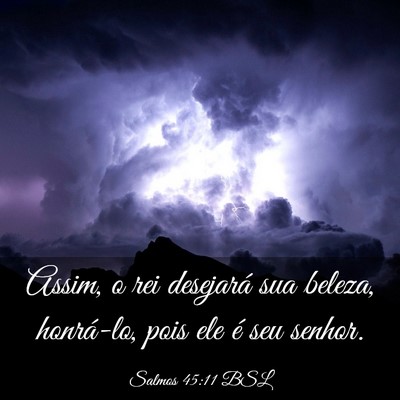 Picture 03 - Salmos 45:11 BSL - Assim, o rei desejará sua beleza, honrá-lo, - Bible Verse Picture