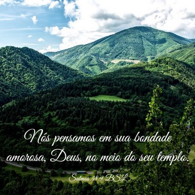 Picture 03 - Salmos 48:9 BSL - Nós pensamos em sua bondade amorosa, Deus, no - Bible Verse Picture