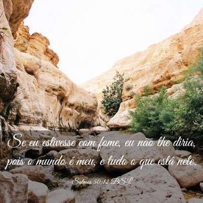 Picture 03 - Salmos 50:12 BSL - Se eu estivesse com fome, eu não lhe diria, pois - Bible Verse Picture