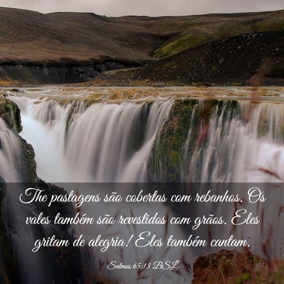Picture 03 - Salmos 65:13 BSL - The pastagens são cobertas com rebanhos. Os - Bible Verse Picture