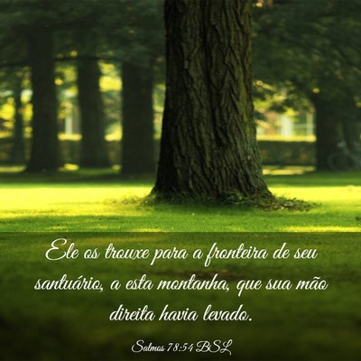 Picture 03 - Salmos 78:54 BSL - Ele os trouxe para a fronteira de seu santuário, - Bible Verse Picture
