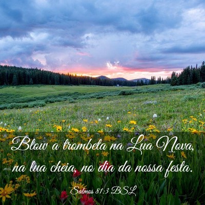 Picture 03 - Salmos 81:3 BSL - Blow a trombeta na Lua Nova, na lua cheia, no dia - Bible Verse Picture