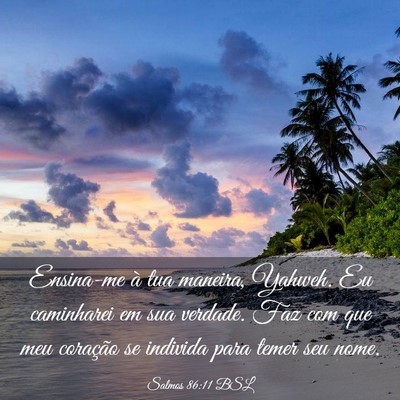 Picture 03 - Salmos 86:11 BSL - Ensina-me à tua maneira, Yahweh. Eu caminharei - Bible Verse Picture