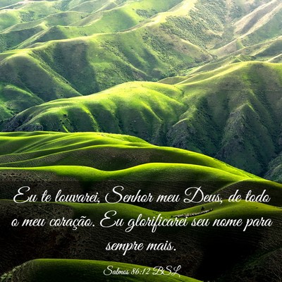 Picture 03 - Salmos 86:12 BSL - Eu te louvarei, Senhor meu Deus, de todo o meu - Bible Verse Picture