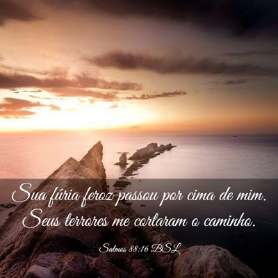 Picture 03 - Salmos 88:16 BSL - Sua fúria feroz passou por cima de mim. Seus - Bible Verse Picture