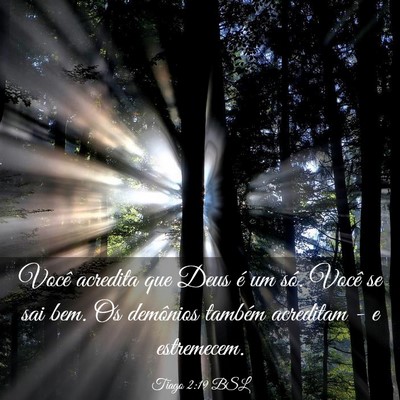 Picture 03 - Tiago 2:19 BSL - Você acredita que Deus é um só. Você se sai - Bible Verse Picture