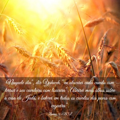 Picture 03 - Zacarias 12:4 BSL - Naquele dia”, diz Yahweh, “eu atacarei cada - Bible Verse Picture