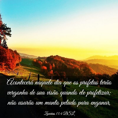 Picture 03 - Zacarias 13:4 BSL - Acontecerá naquele dia que os profetas terão - Bible Verse Picture
