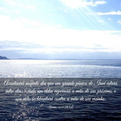 Picture 03 - Zacarias 14:13 BSL - Acontecerá naquele dia que um grande pânico de - Bible Verse Picture