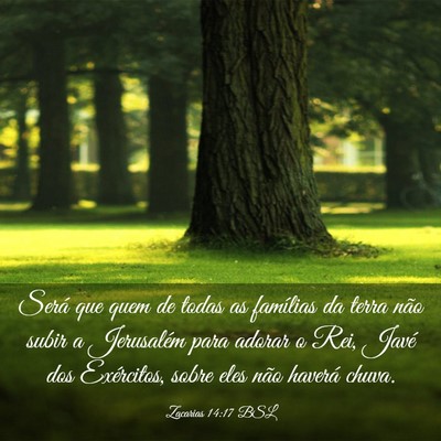 Picture 03 - Zacarias 14:17 BSL - Será que quem de todas as famílias da terra - Bible Verse Picture