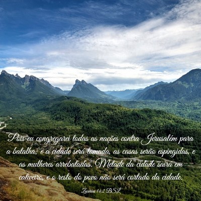 Picture 03 - Zacarias 14:2 BSL - Pois eu congregarei todas as nações contra - Bible Verse Picture